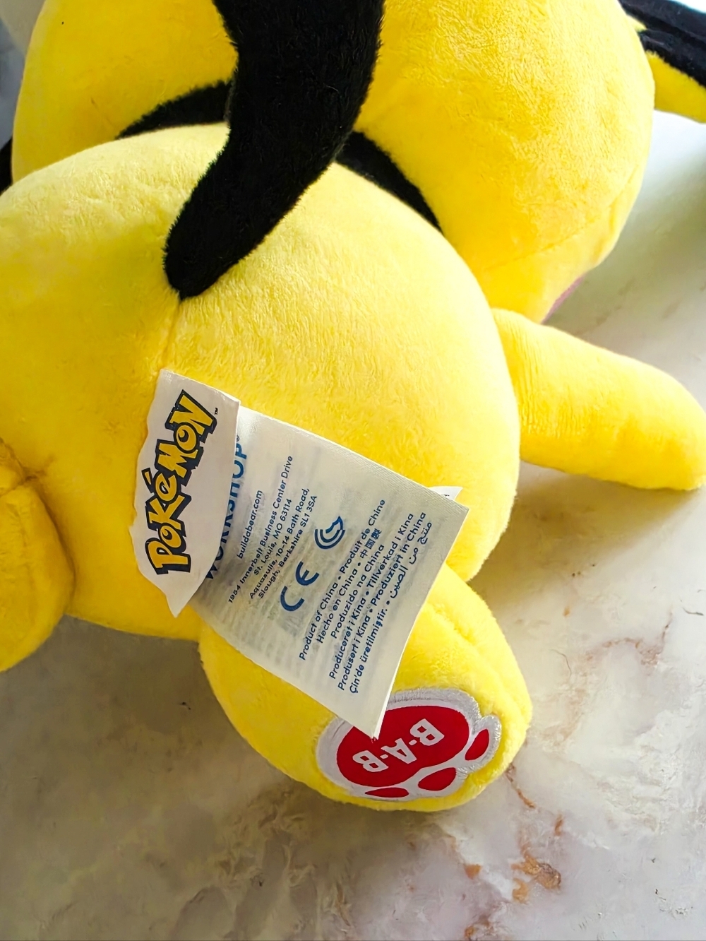 Build-A-Bear Pokemon Pichu Plush Authentic Large Ears Stuffed Animal NEW 2019 - Picture 4 of 4